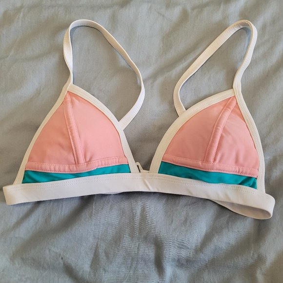 Pink and Blue Bikini Top - Size Small - Picture 1 of 3